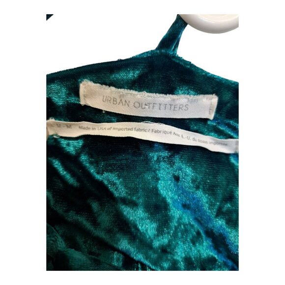 2 Velvet Rompers Urban Outfitters Silence Noise V-Neck Medium Tan Teal 90s Women - Picture 6 of 14
